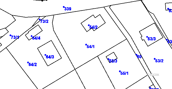 Parcela st. 54/1 v KÚ Habrovice, Katastrální mapa