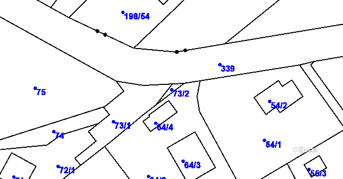 Parcela st. 73/2 v KÚ Habrovice, Katastrální mapa