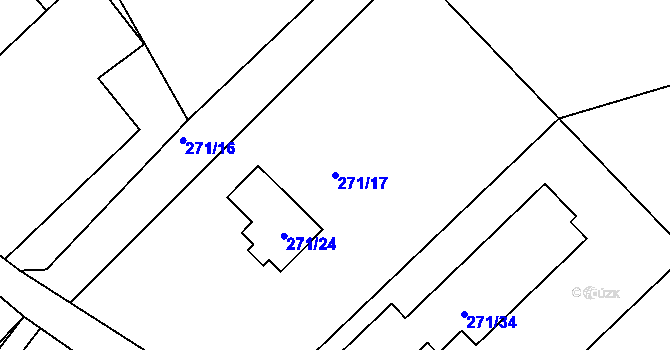 Parcela st. 271/17 v KÚ Habrovice, Katastrální mapa