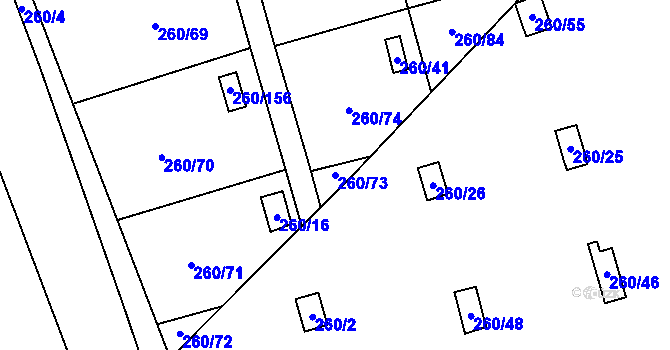 Parcela st. 260/73 v KÚ Habrovice, Katastrální mapa