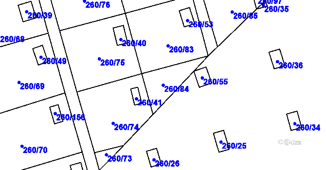 Parcela st. 260/84 v KÚ Habrovice, Katastrální mapa