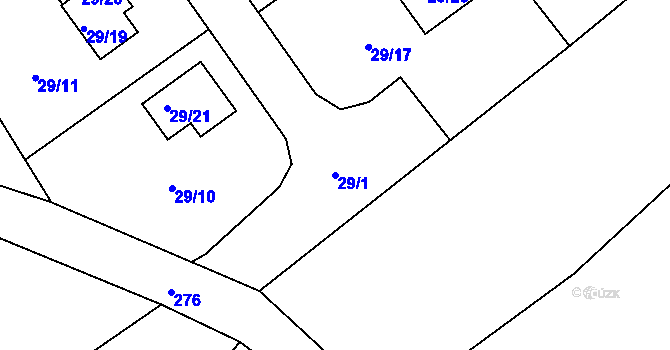 Parcela st. 29/1 v KÚ Habrovice, Katastrální mapa