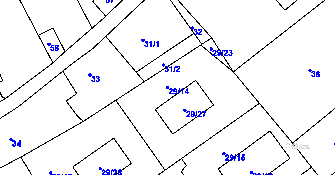 Parcela st. 29/14 v KÚ Habrovice, Katastrální mapa