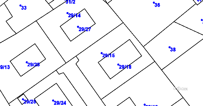 Parcela st. 29/15 v KÚ Habrovice, Katastrální mapa