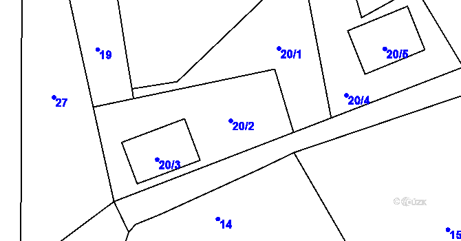 Parcela st. 20/2 v KÚ Habrovice, Katastrální mapa