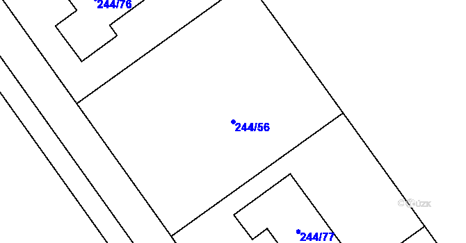 Parcela st. 244/56 v KÚ Habrovice, Katastrální mapa