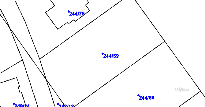 Parcela st. 244/59 v KÚ Habrovice, Katastrální mapa