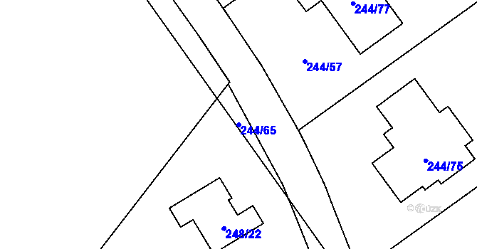 Parcela st. 244/65 v KÚ Habrovice, Katastrální mapa