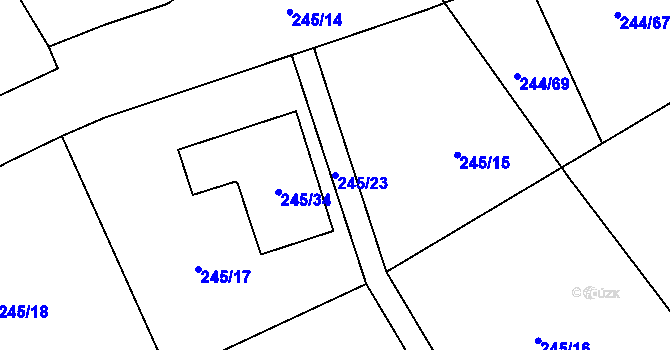 Parcela st. 245/23 v KÚ Habrovice, Katastrální mapa