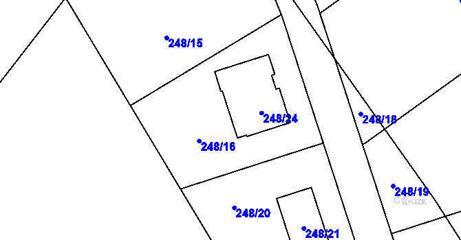 Parcela st. 248/16 v KÚ Habrovice, Katastrální mapa