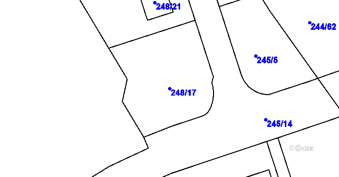 Parcela st. 248/17 v KÚ Habrovice, Katastrální mapa