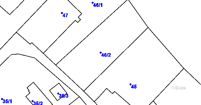 Parcela st. 46/2 v KÚ Habrovice, Katastrální mapa