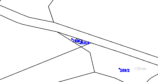 Parcela st. 258/4 v KÚ Habrovice, Katastrální mapa