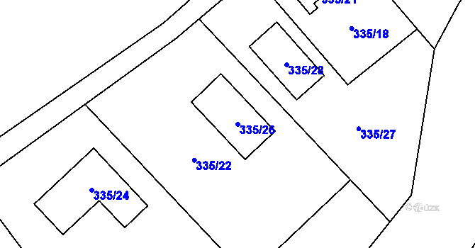 Parcela st. 335/26 v KÚ Habrovice, Katastrální mapa