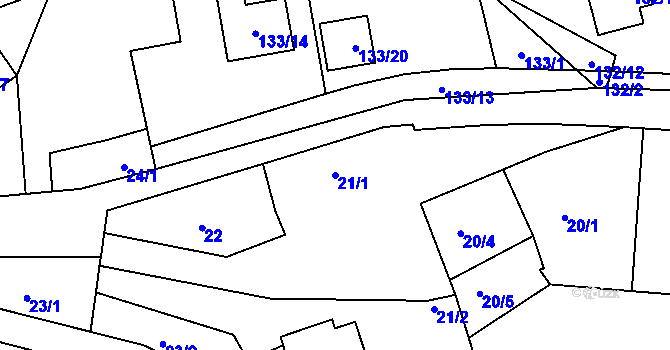 Parcela st. 21/1 v KÚ Strážky u Habrovic, Katastrální mapa