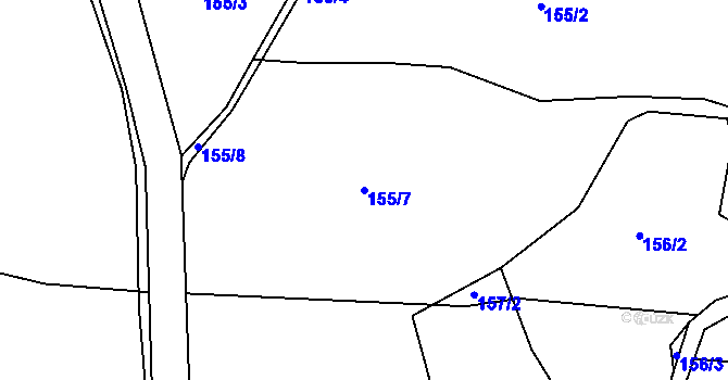Parcela st. 155/7 v KÚ Strážky u Habrovic, Katastrální mapa