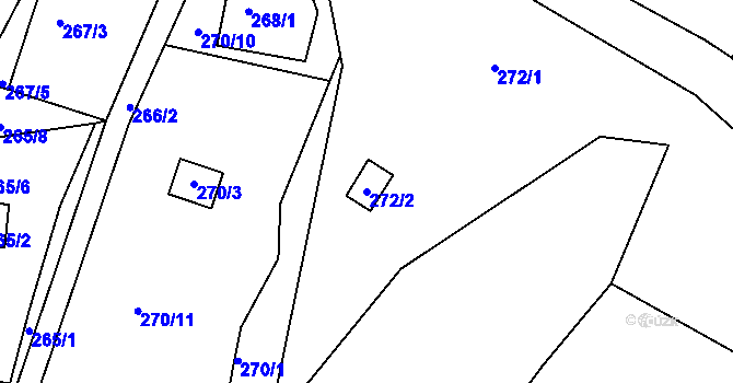 Parcela st. 272/2 v KÚ Strážky u Habrovic, Katastrální mapa