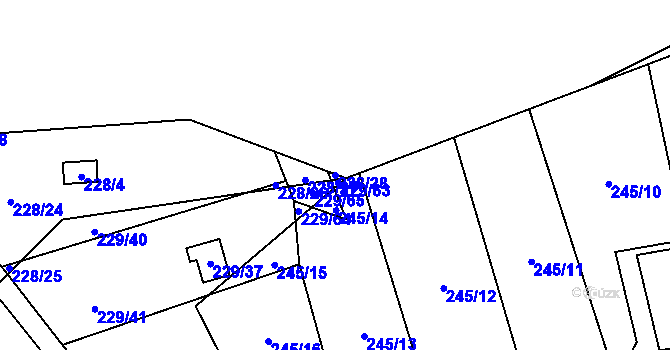Parcela st. 228/28 v KÚ Strážky u Habrovic, Katastrální mapa