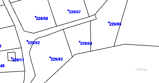 Parcela st. 229/54 v KÚ Strážky u Habrovic, Katastrální mapa