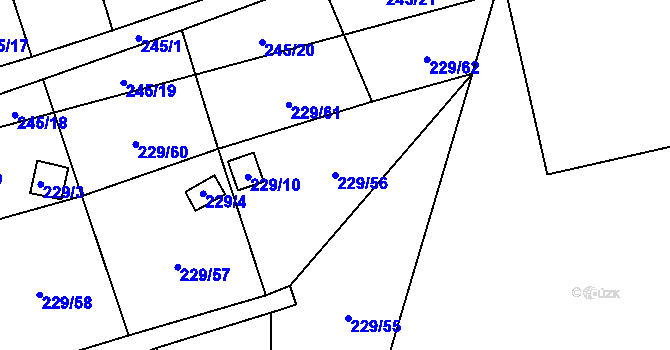 Parcela st. 229/56 v KÚ Strážky u Habrovic, Katastrální mapa