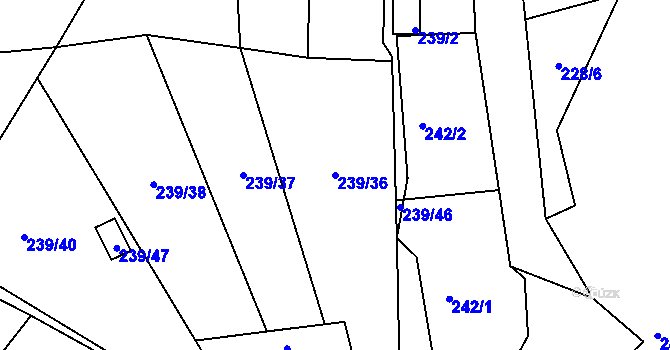 Parcela st. 239/36 v KÚ Strážky u Habrovic, Katastrální mapa