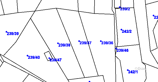 Parcela st. 239/37 v KÚ Strážky u Habrovic, Katastrální mapa