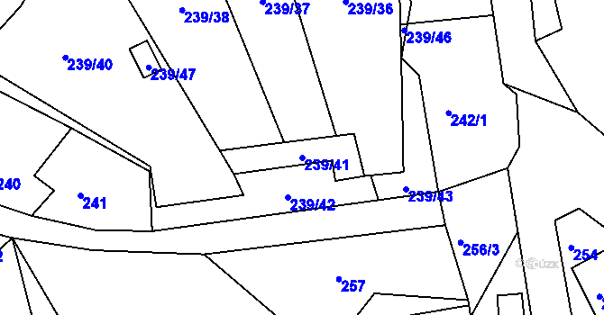 Parcela st. 239/41 v KÚ Strážky u Habrovic, Katastrální mapa