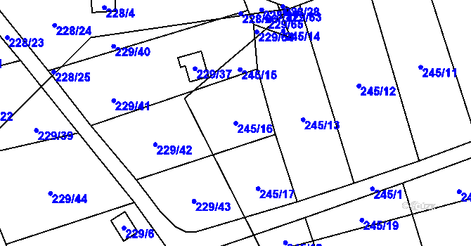 Parcela st. 245/16 v KÚ Strážky u Habrovic, Katastrální mapa
