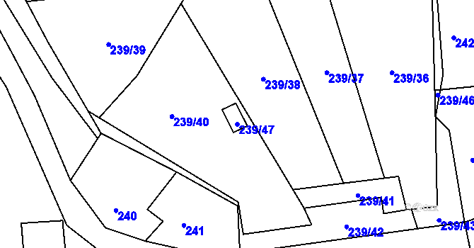 Parcela st. 239/47 v KÚ Strážky u Habrovic, Katastrální mapa