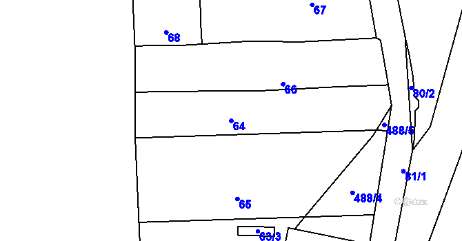 Parcela st. 64 v KÚ Habrůvka, Katastrální mapa