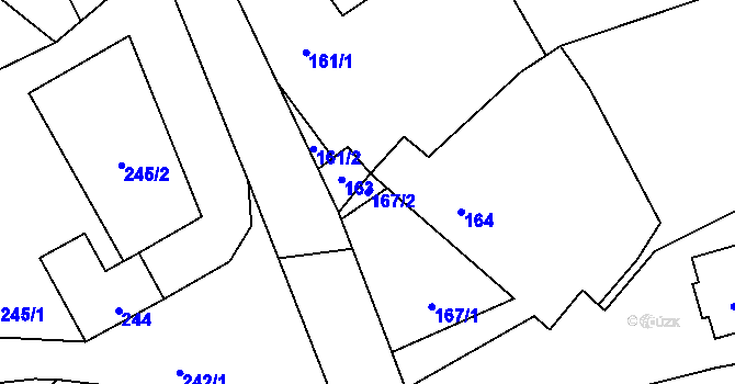 Parcela st. 167/2 v KÚ Habrůvka, Katastrální mapa