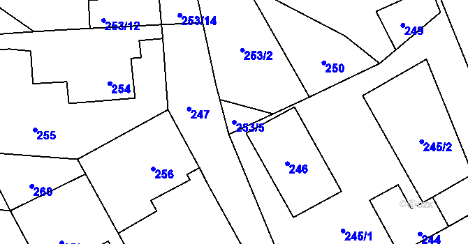 Parcela st. 253/5 v KÚ Habrůvka, Katastrální mapa