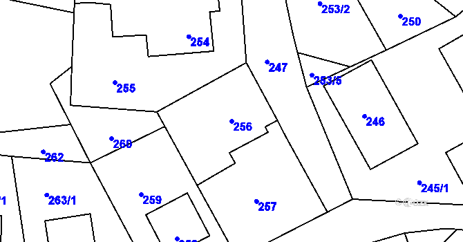 Parcela st. 256 v KÚ Habrůvka, Katastrální mapa