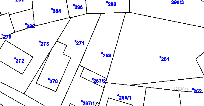 Parcela st. 269 v KÚ Habrůvka, Katastrální mapa