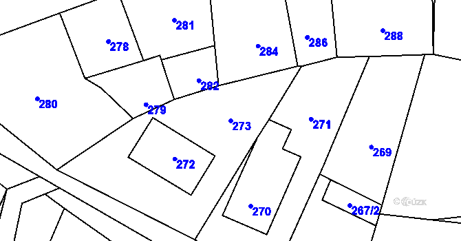 Parcela st. 273 v KÚ Habrůvka, Katastrální mapa