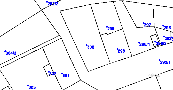 Parcela st. 300 v KÚ Habrůvka, Katastrální mapa
