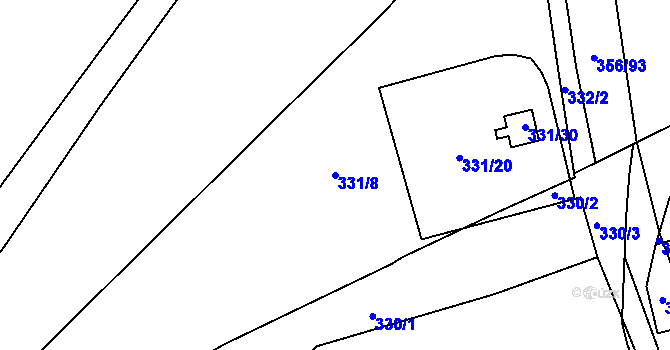 Parcela st. 331/8 v KÚ Habrůvka, Katastrální mapa