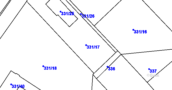 Parcela st. 331/17 v KÚ Habrůvka, Katastrální mapa
