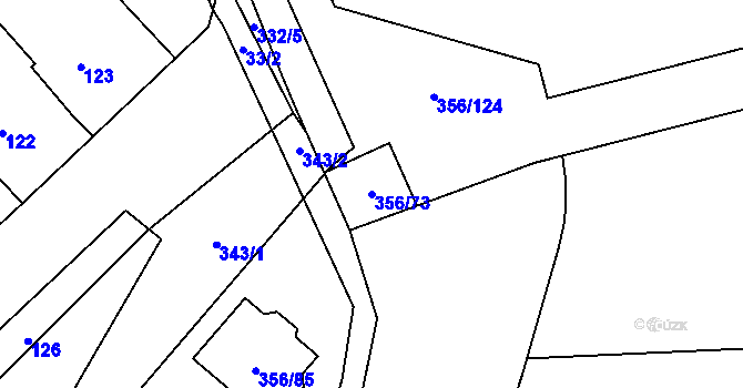 Parcela st. 356/73 v KÚ Habrůvka, Katastrální mapa