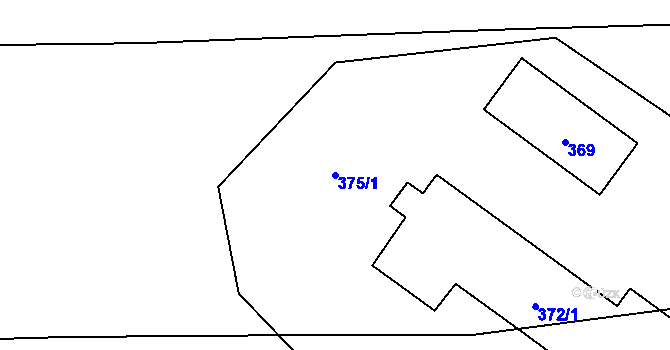 Parcela st. 375/1 v KÚ Habrůvka, Katastrální mapa