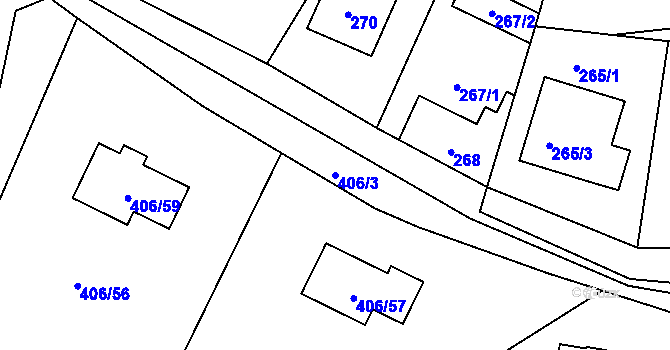 Parcela st. 406/3 v KÚ Habrůvka, Katastrální mapa