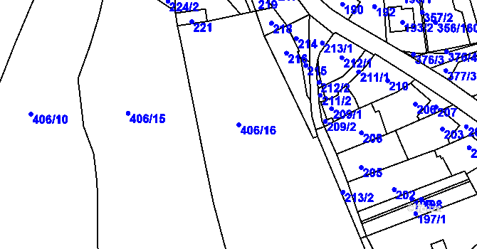 Parcela st. 406/16 v KÚ Habrůvka, Katastrální mapa