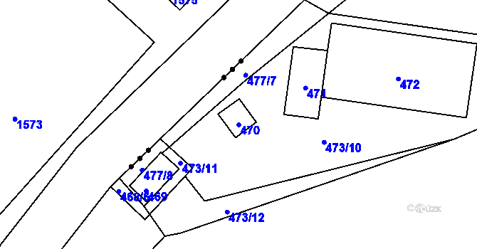 Parcela st. 470 v KÚ Habrůvka, Katastrální mapa