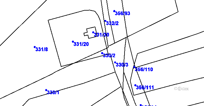 Parcela st. 330/2 v KÚ Habrůvka, Katastrální mapa