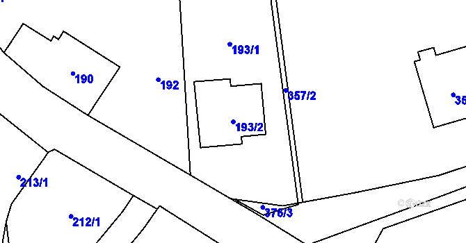 Parcela st. 193/2 v KÚ Habrůvka, Katastrální mapa