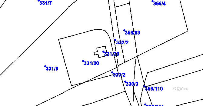Parcela st. 331/30 v KÚ Habrůvka, Katastrální mapa