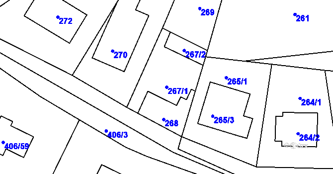 Parcela st. 267/1 v KÚ Habrůvka, Katastrální mapa