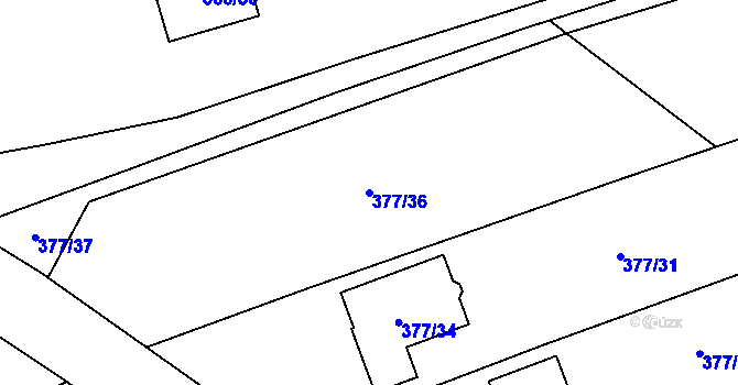 Parcela st. 377/36 v KÚ Habrůvka, Katastrální mapa