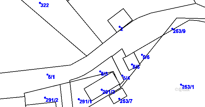 Parcela st. 5/1 v KÚ Habrůvka, Katastrální mapa