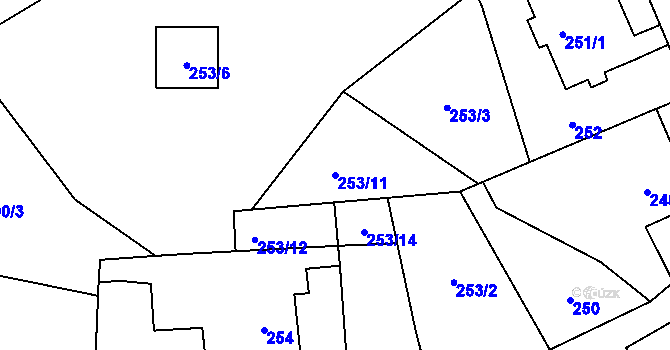 Parcela st. 253/11 v KÚ Habrůvka, Katastrální mapa